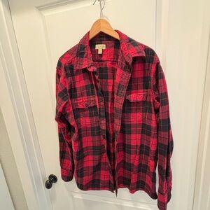 Red and Black Plaid Woman Shirt